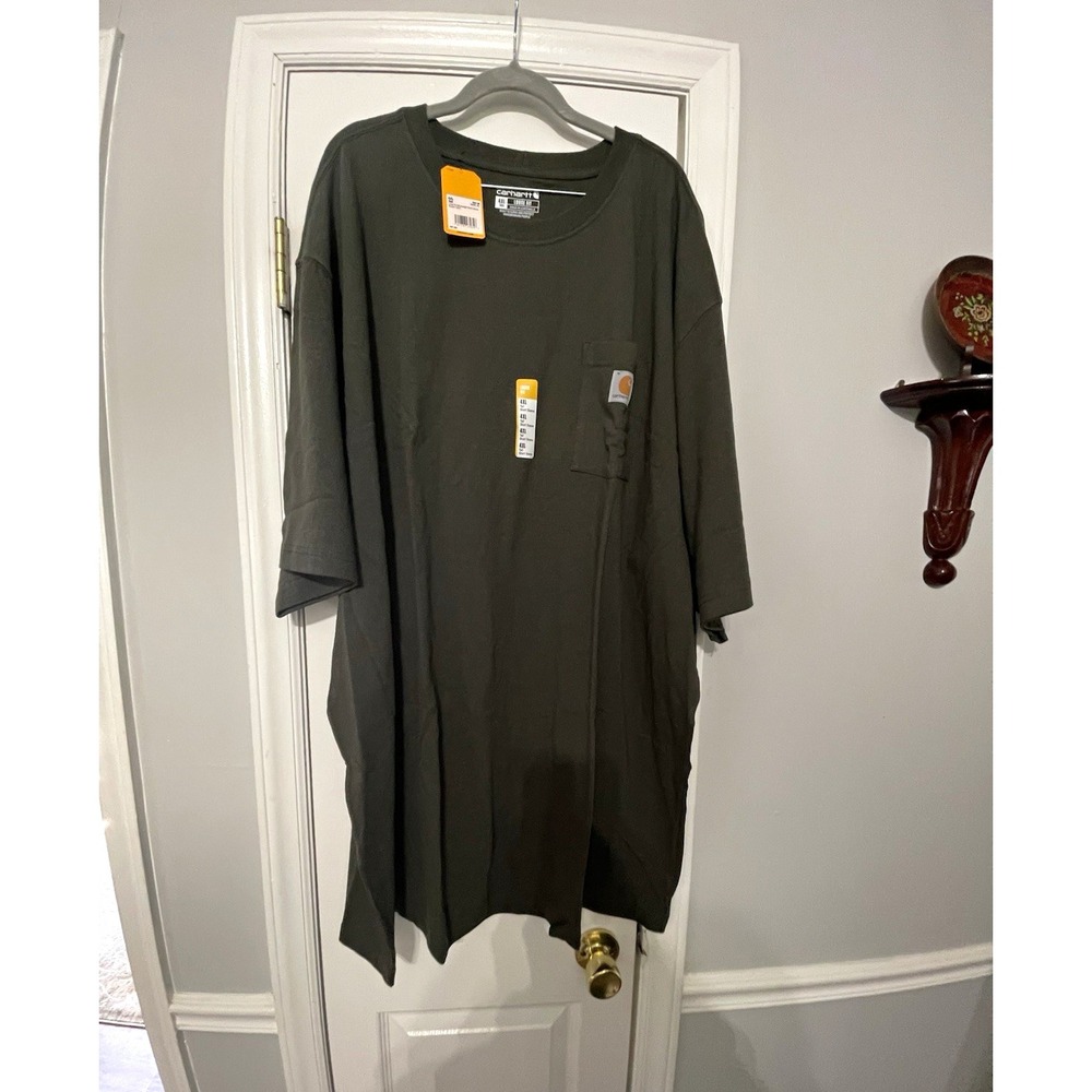 Carhartt K87-M Men's Heavyweight Loose Fit Pocket Tee Green 4XL Tall